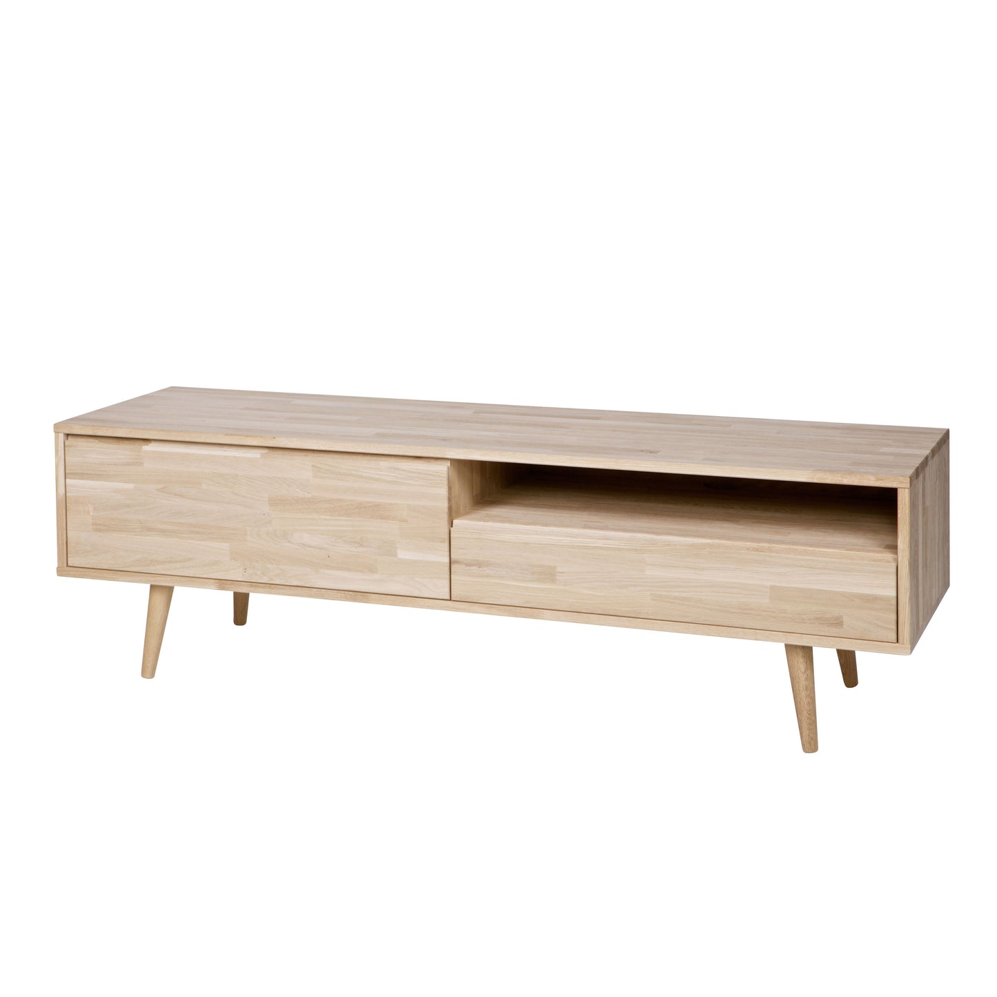 Tygo tv unit oak untreated, retro legs [fsc]