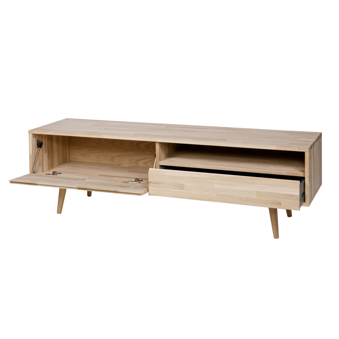 Tygo tv unit oak untreated, retro legs [fsc]