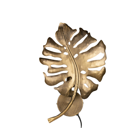 Leaf wall lamp metal antique brass