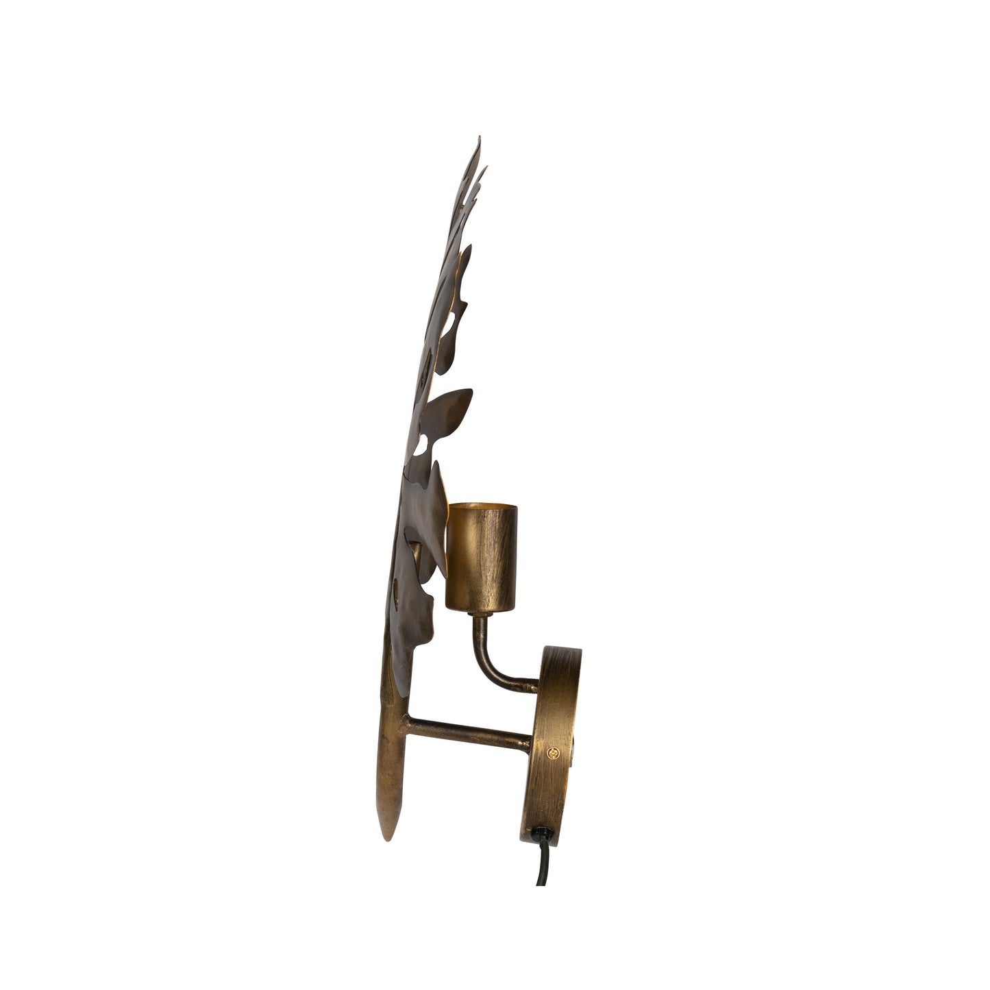 Leaf wall lamp metal antique brass