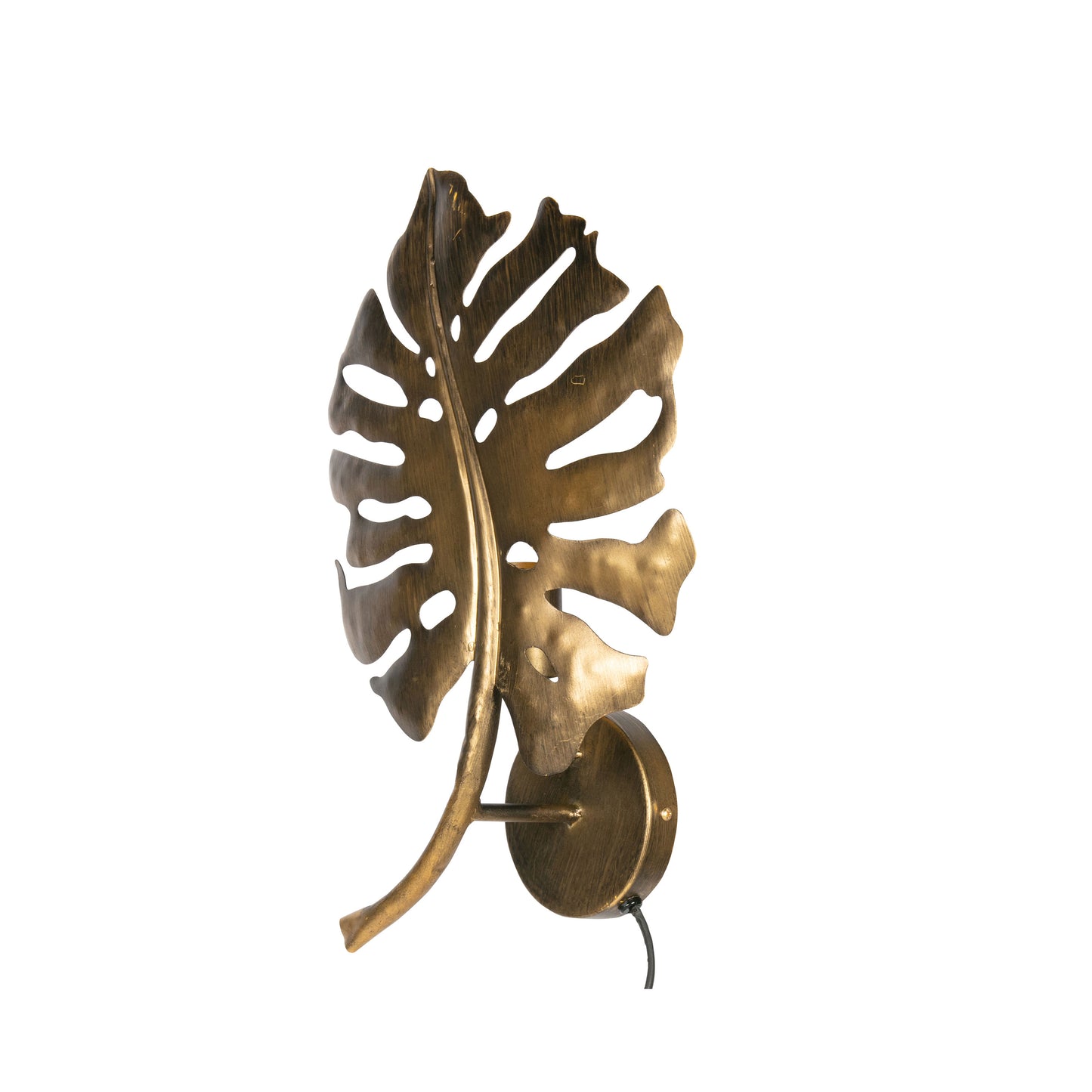 Leaf wall lamp metal antique brass